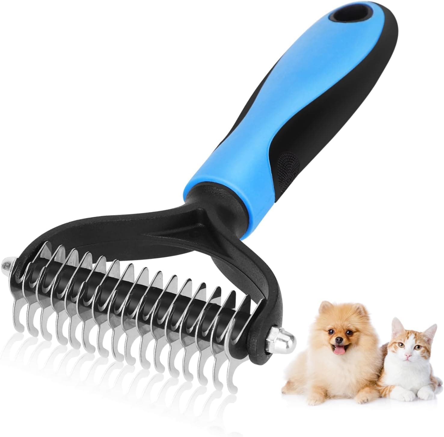 ZISONIX Râteau de toilettage pour chiens et chats à poils longs