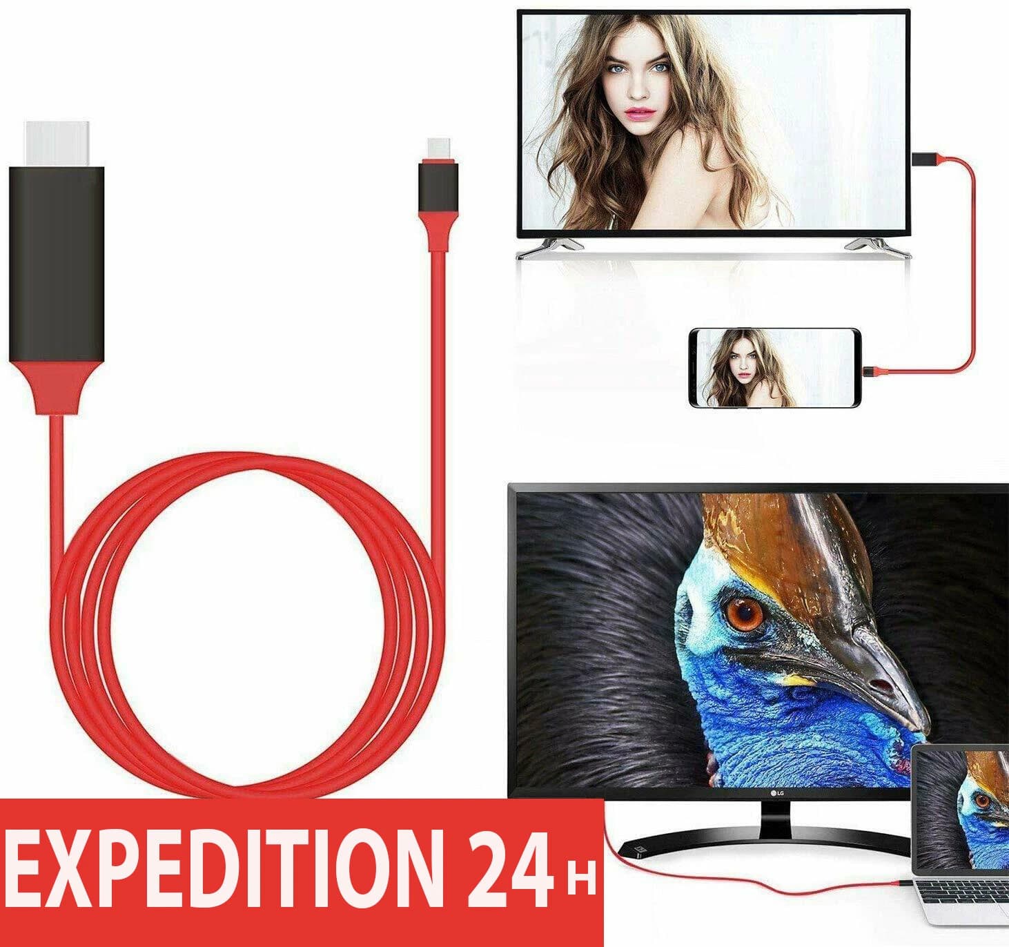 Câble adaptateur USB-C vers HDMI 4K, 1 m
