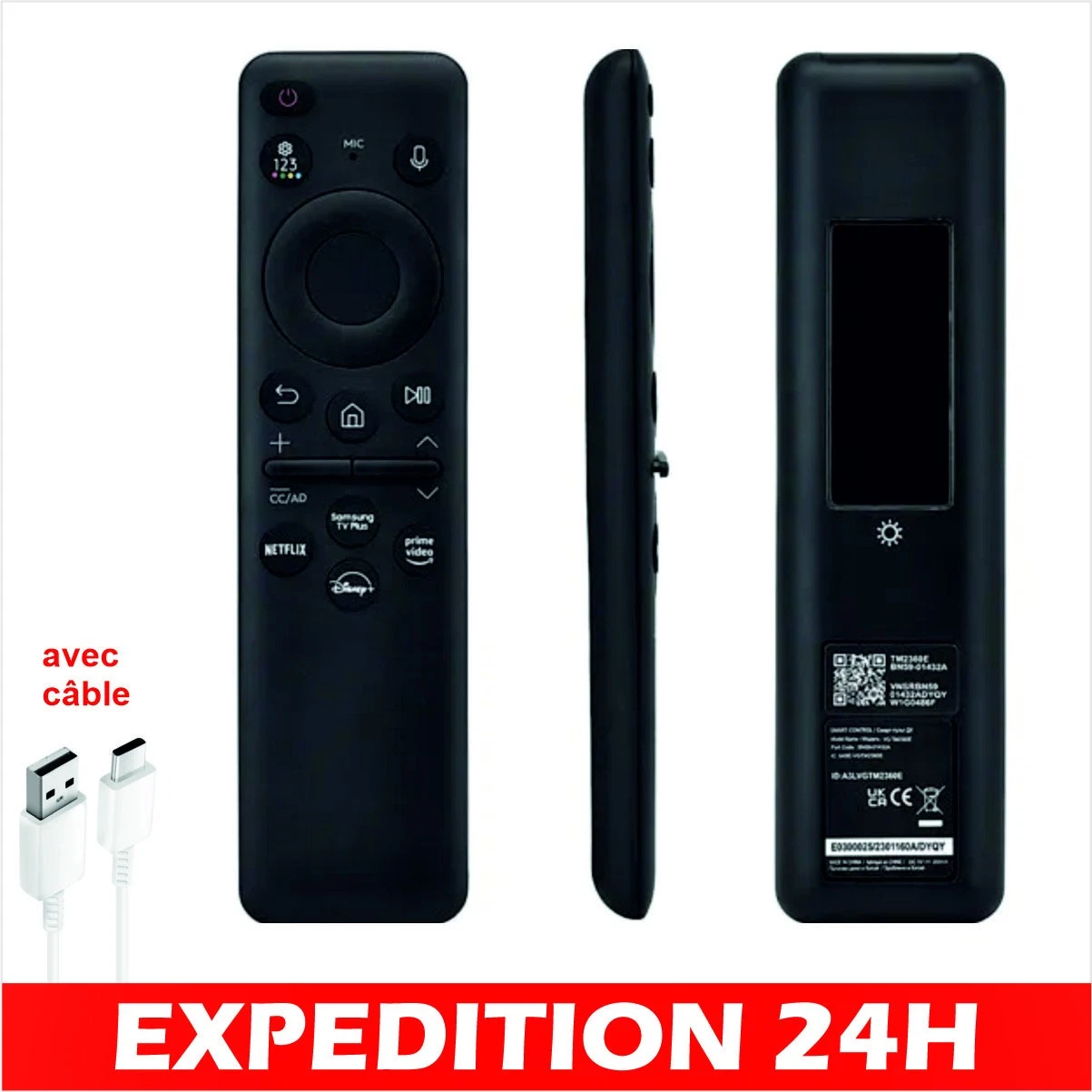 Télécommande vocale solaire compatible Samsung BN59-01432A