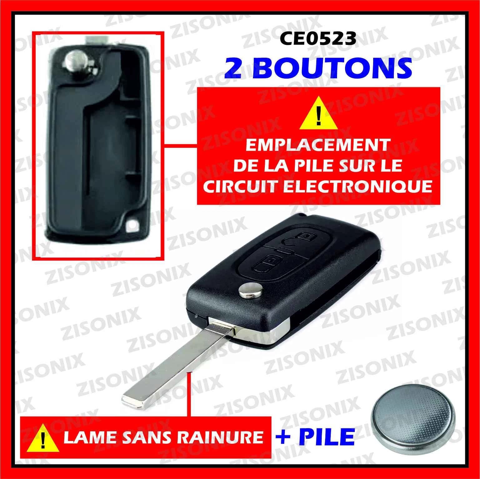Coque de clé plip CE0523 pour Peugeot et Citroën ZISONIX