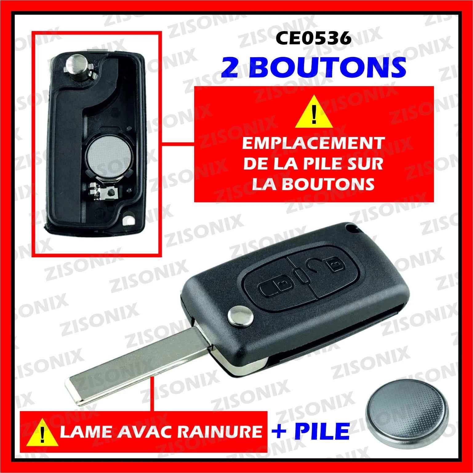 Coque de clé plip CE0536 pour Peugeot et Citroën