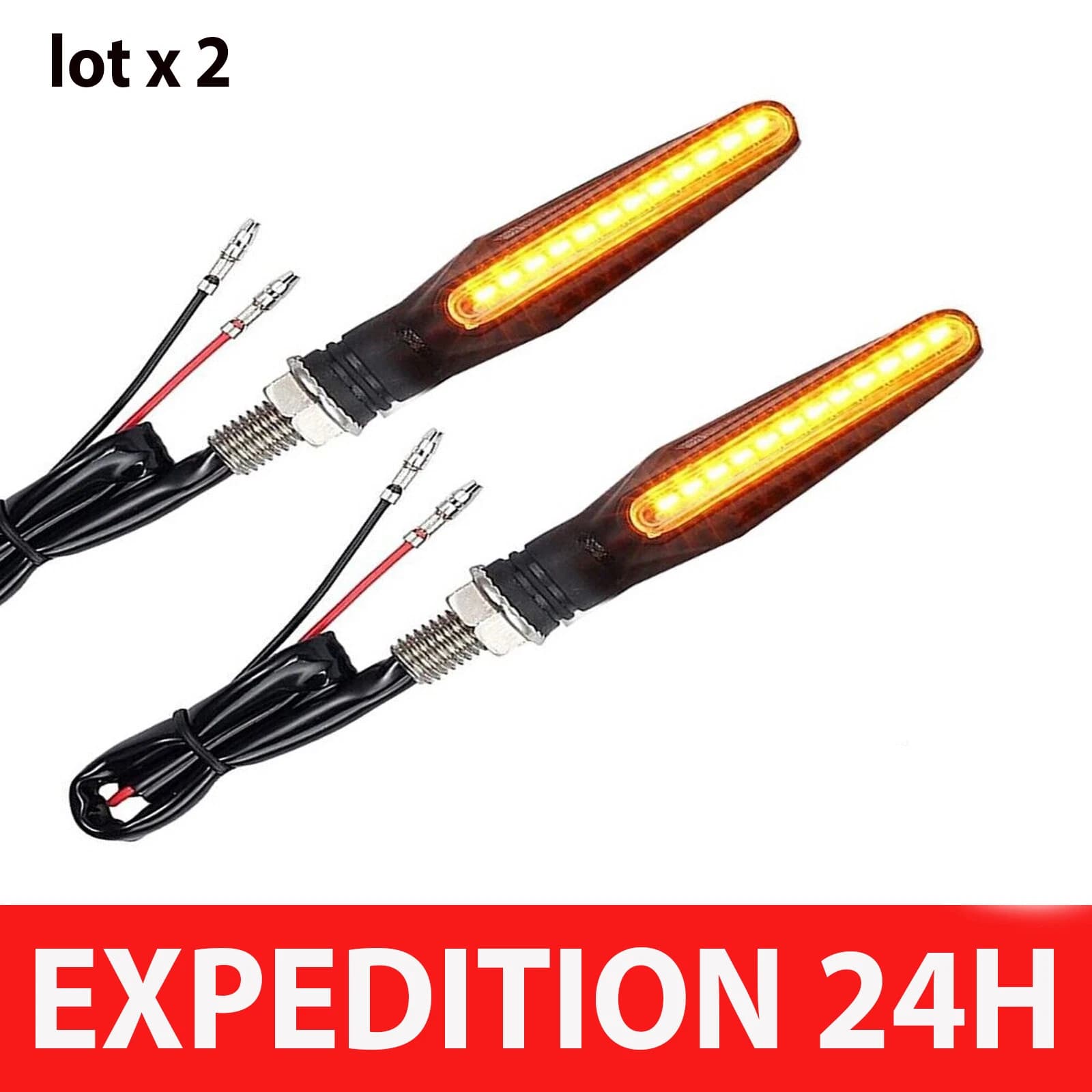 Clignotants moto 12 LED ambre universels, la paire