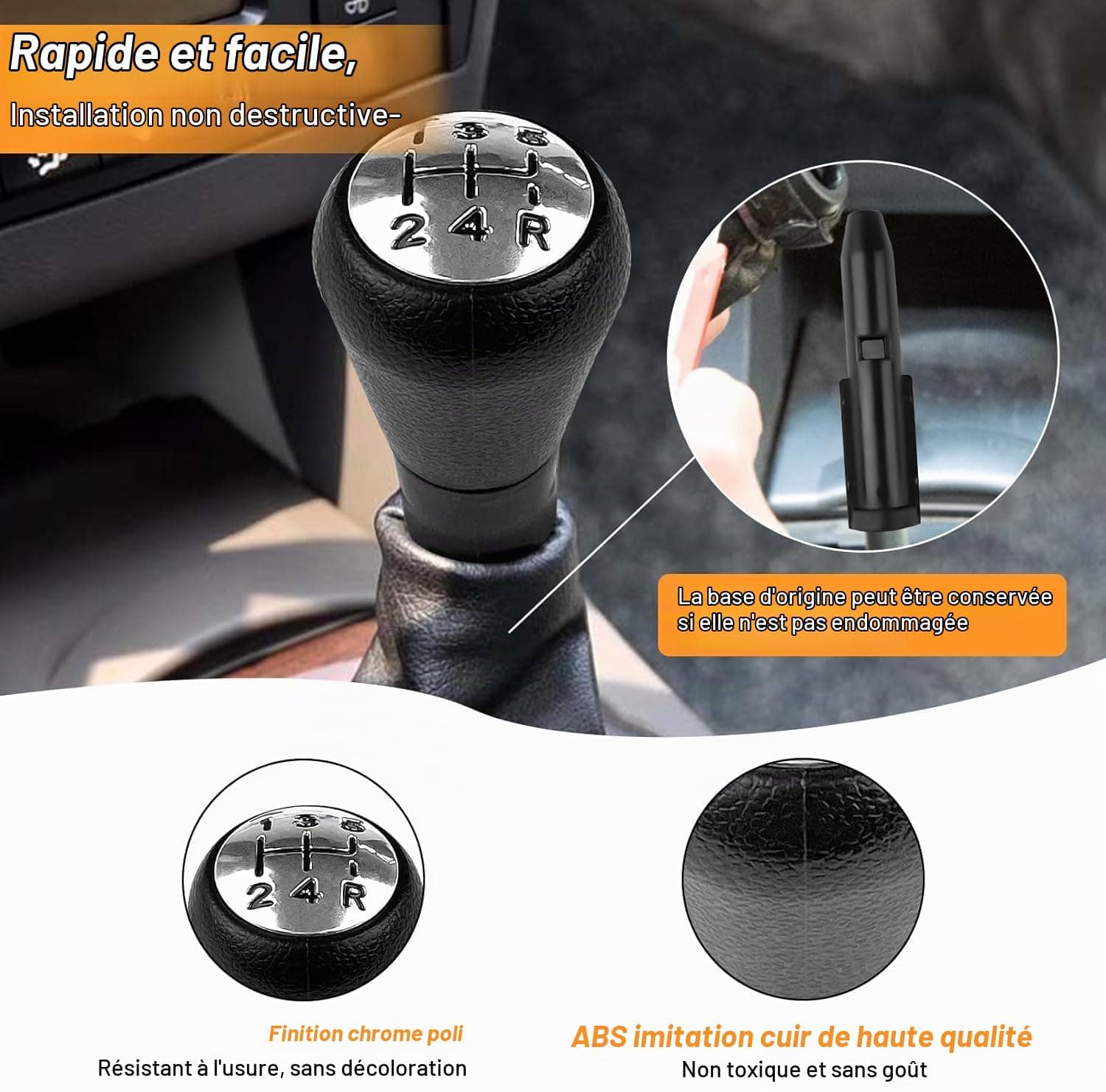 Pommeau de vitesse manuelle 5 vitesses ZISONIX pour Peugeot et Citroën