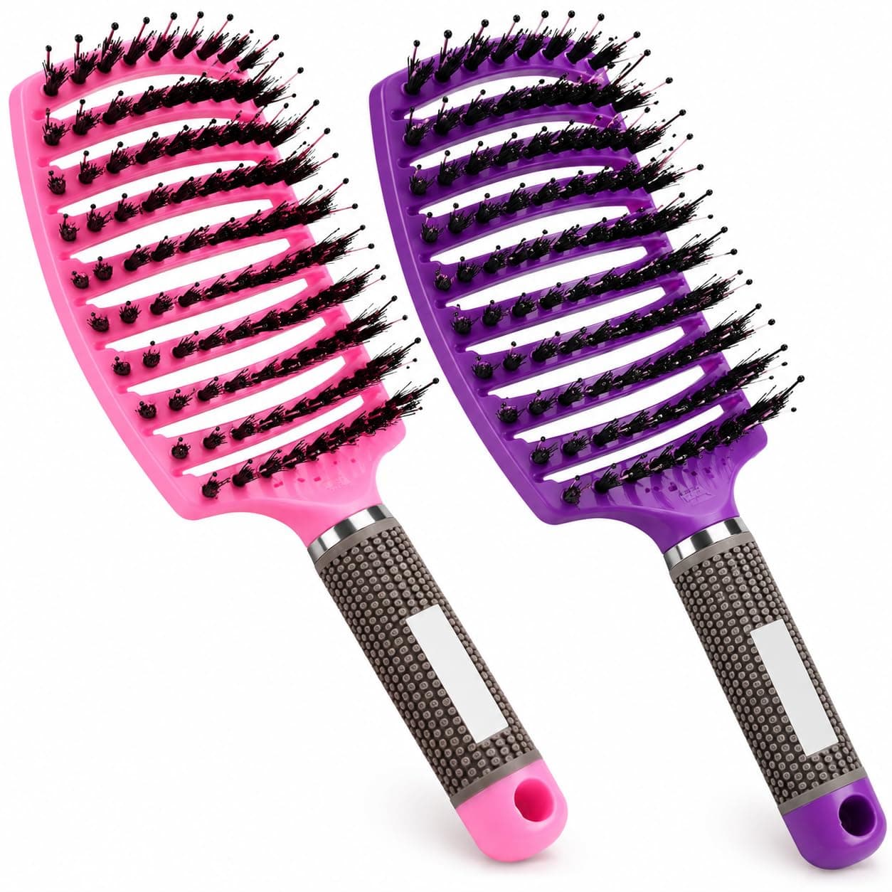 Brosses démêlantes en poils de sanglier ZISONIX, lot de 2