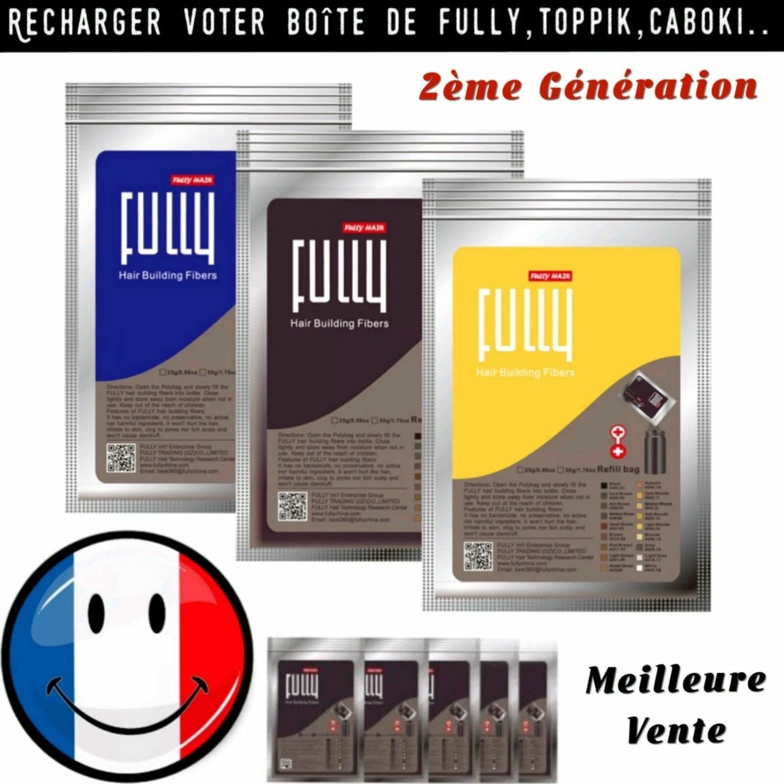 Poudre de fibres capillaires Fully 2e génération, recharge