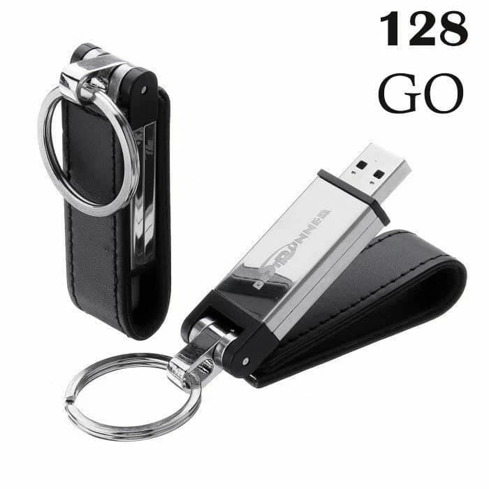 Clé USB 128 Go pivotante en alliage de zinc