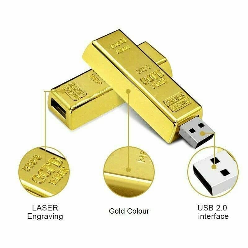Clé USB 2.0 en forme de lingot d'or