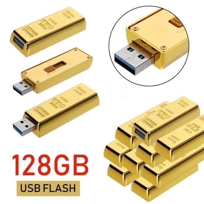 Clé USB 2.0 en forme de lingot d'or