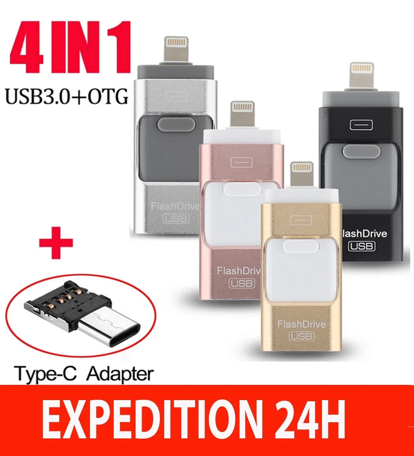 Clé USB i-Flash OTG 512 Go pour iPhone et Android