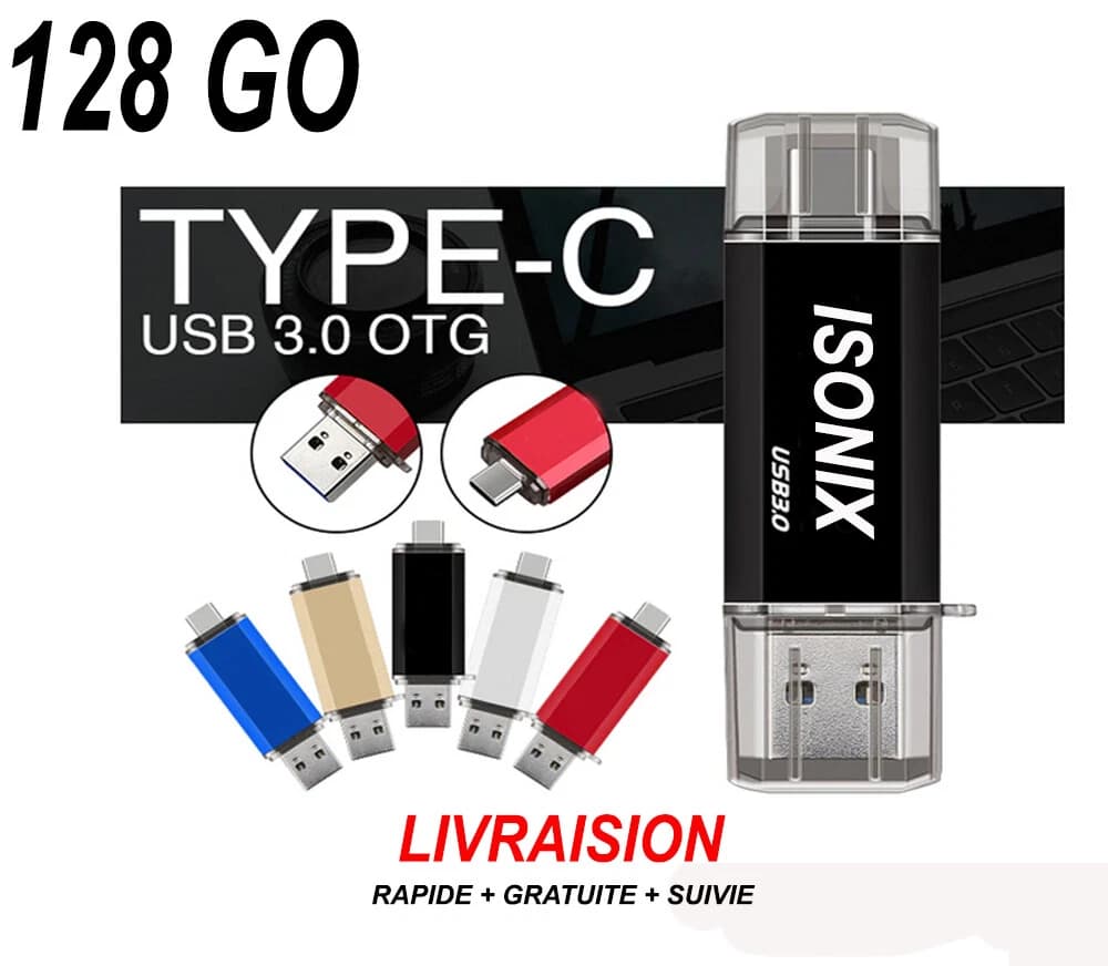 Clé USB-C OTG double connecteur USB-C et USB 3.0