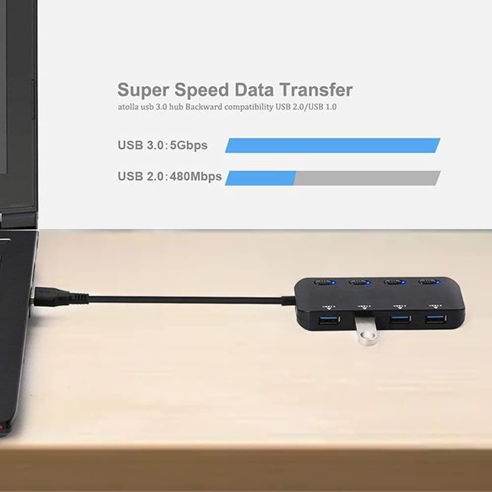 Hub USB 3.0 4 ports avec interrupteurs individuels