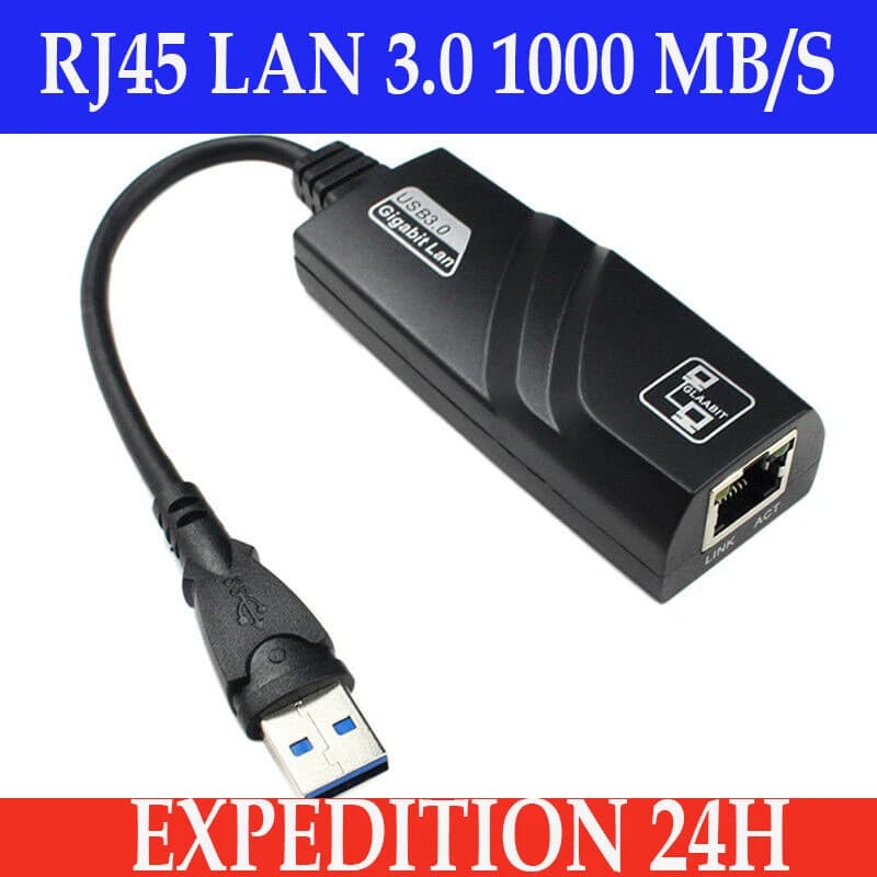 Adaptateur USB 3.0 vers Ethernet RJ45 Gigabit