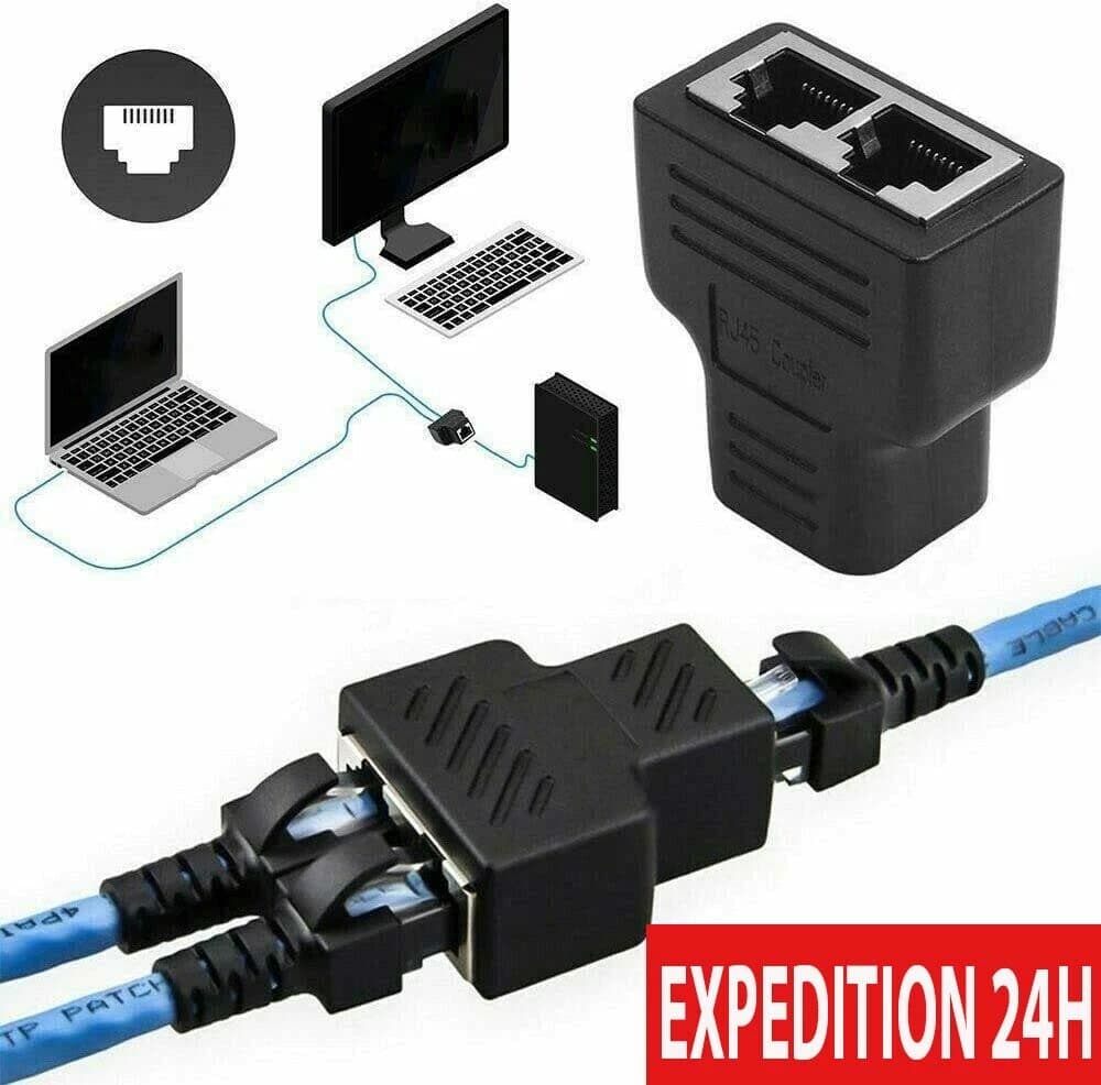 Répartiteur Ethernet RJ45 1 vers 2