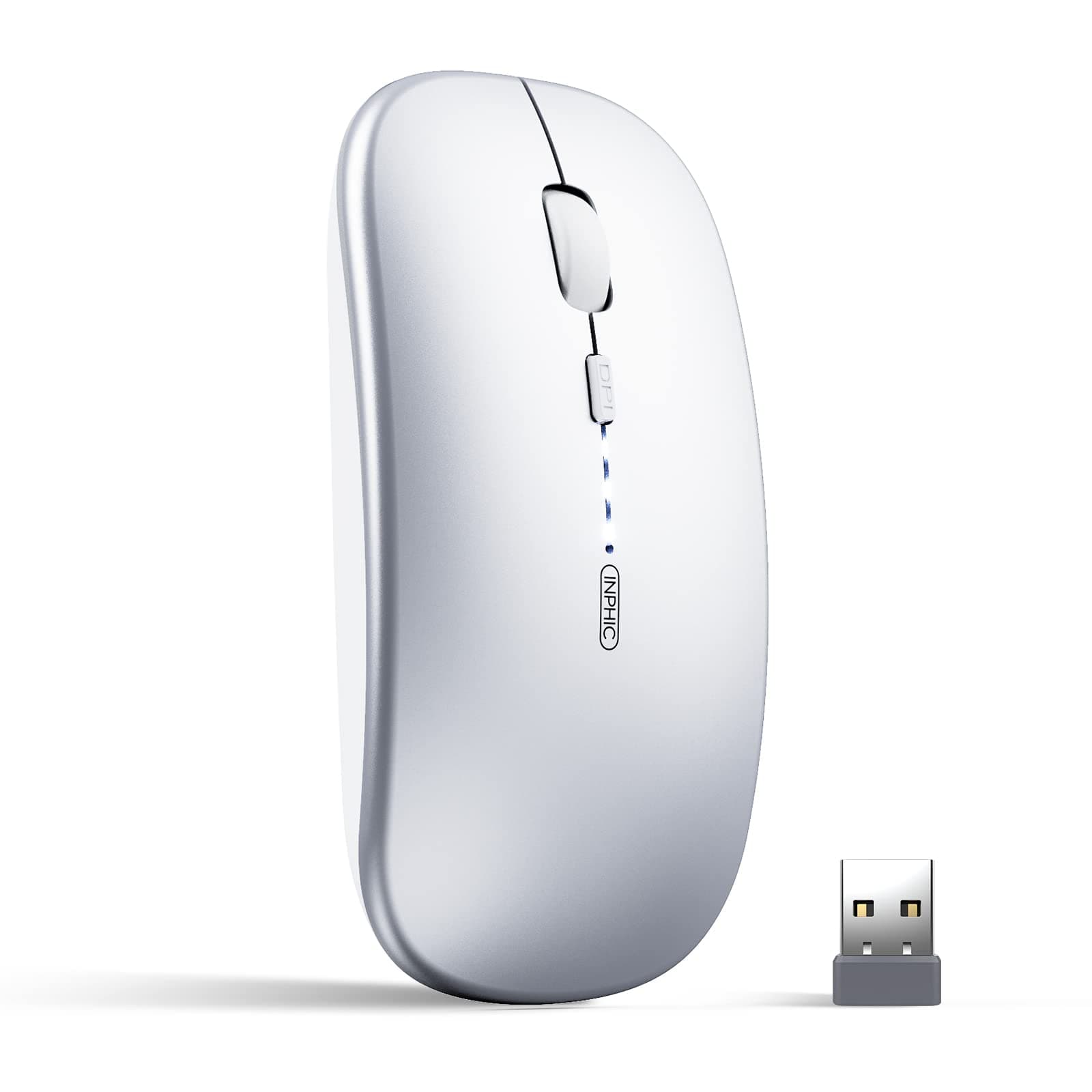 inphic rechargeable silent tri-mode wireless mouse