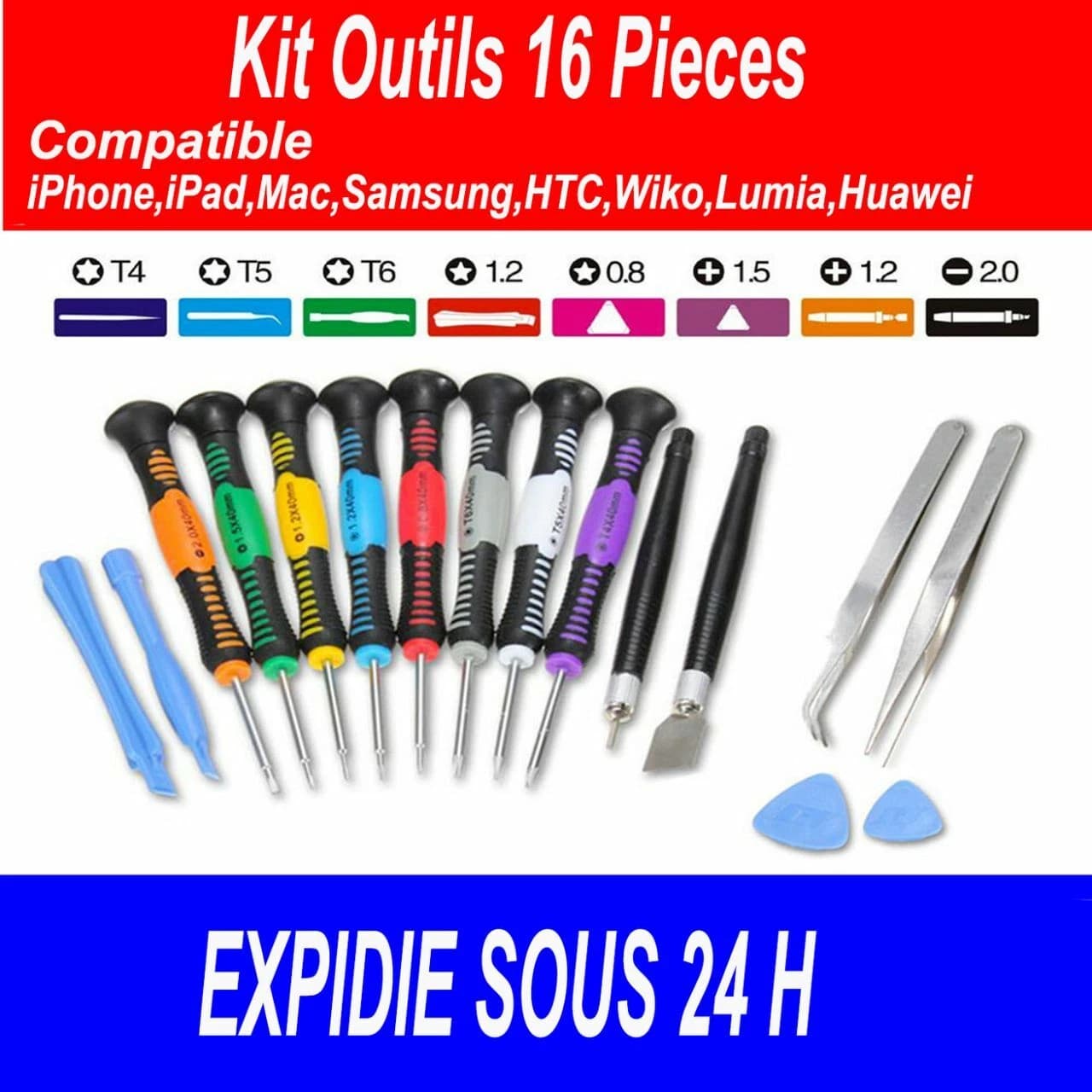 Kit de tournevis pour réparation de téléphone et tablette