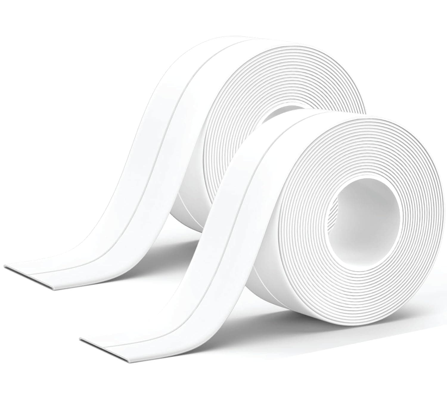 Ruban d'étanchéité adhésif en PVC blanc, 2 rouleaux