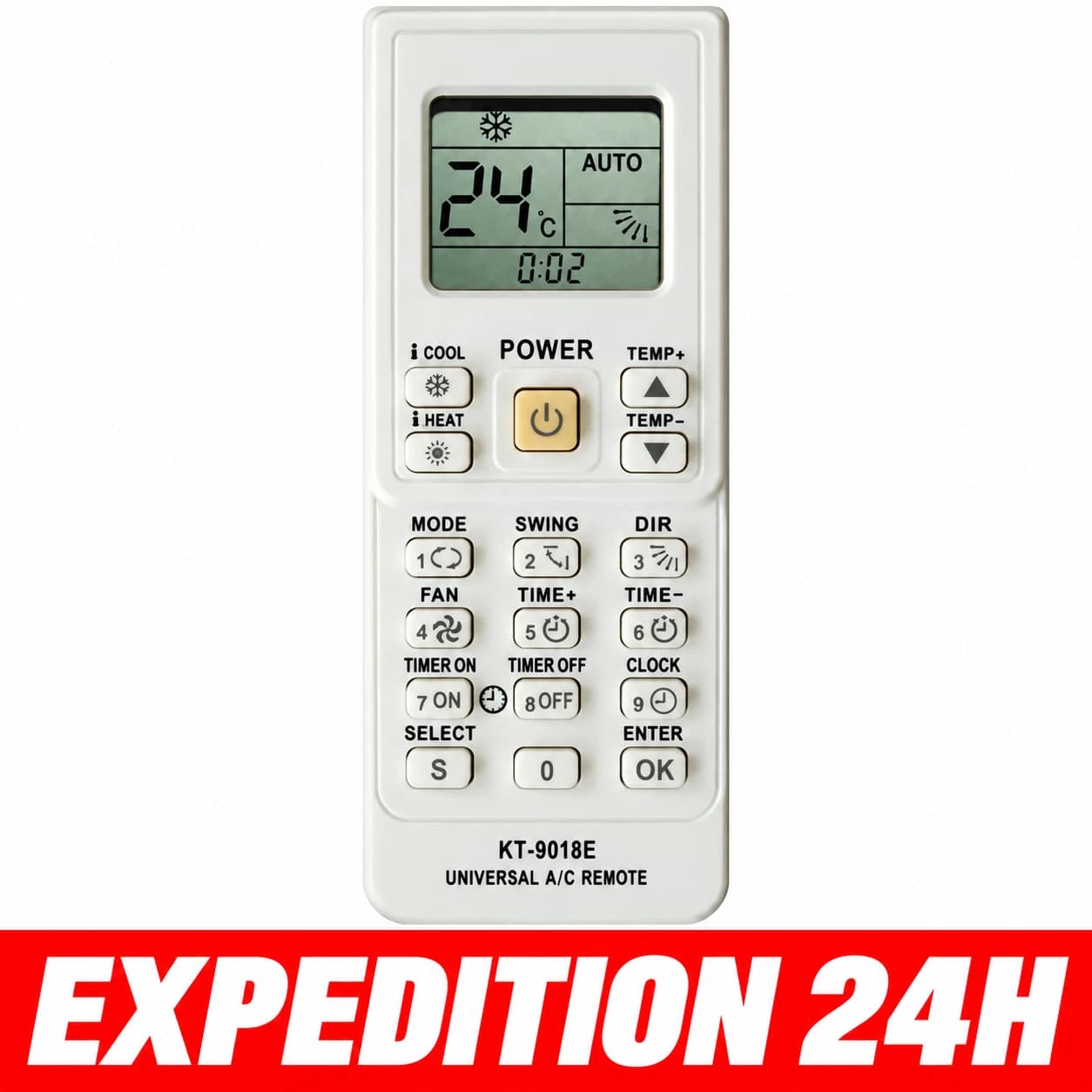 Télécommande universelle pour climatiseur KT-9018E ZISONIX