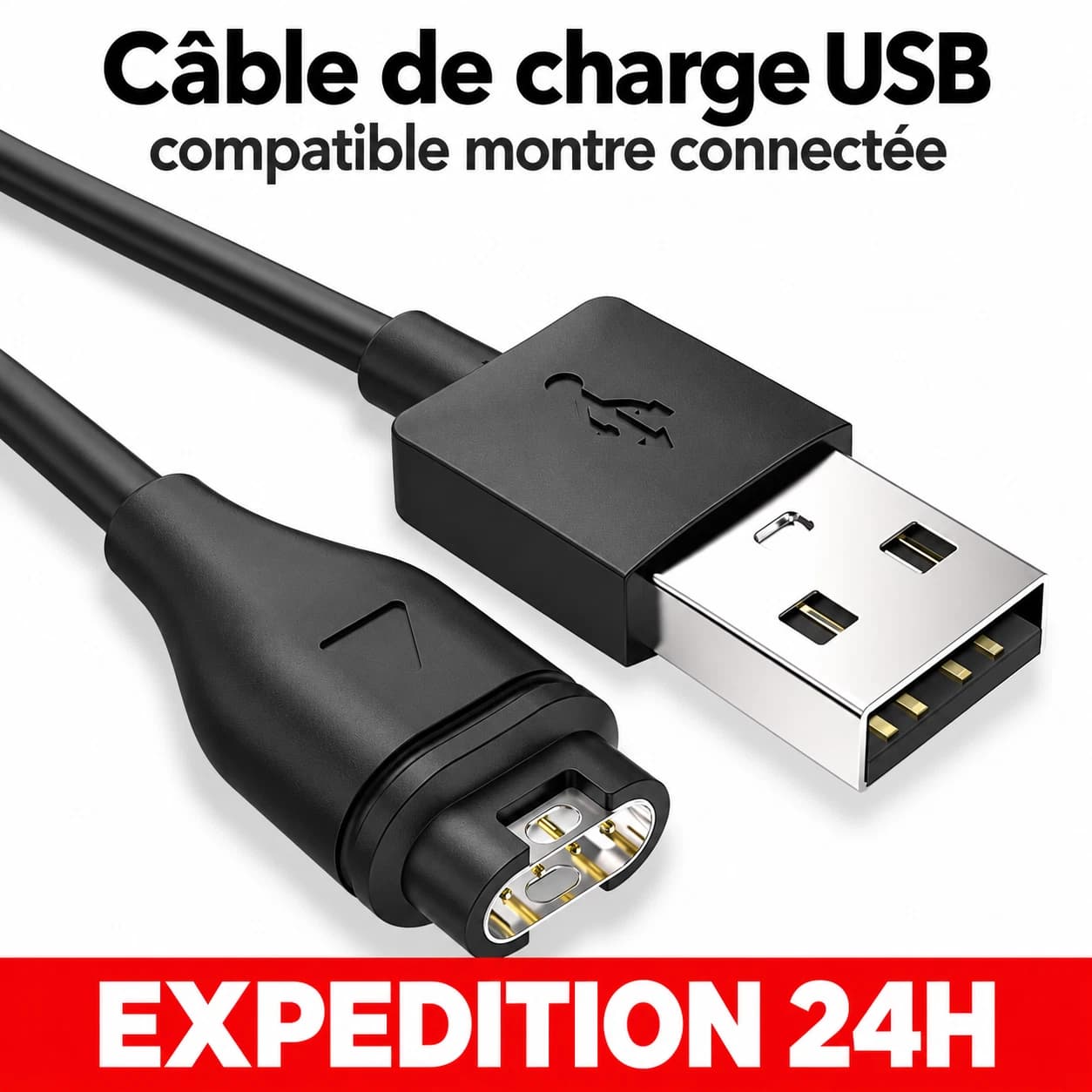 Câble de charge USB pour montre Garmin ZISONIX