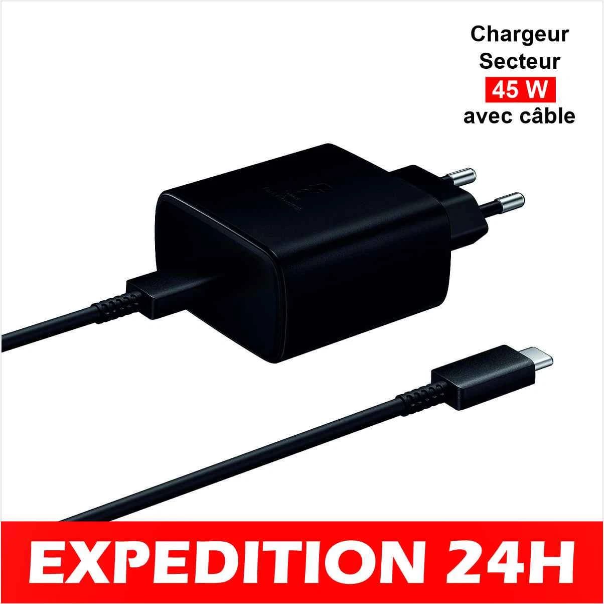 Chargeur rapide 45 W avec câble USB-C pour Samsung Galaxy